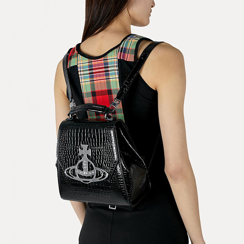 Vivienne Westwood 鱷魚壓紋雙肩包