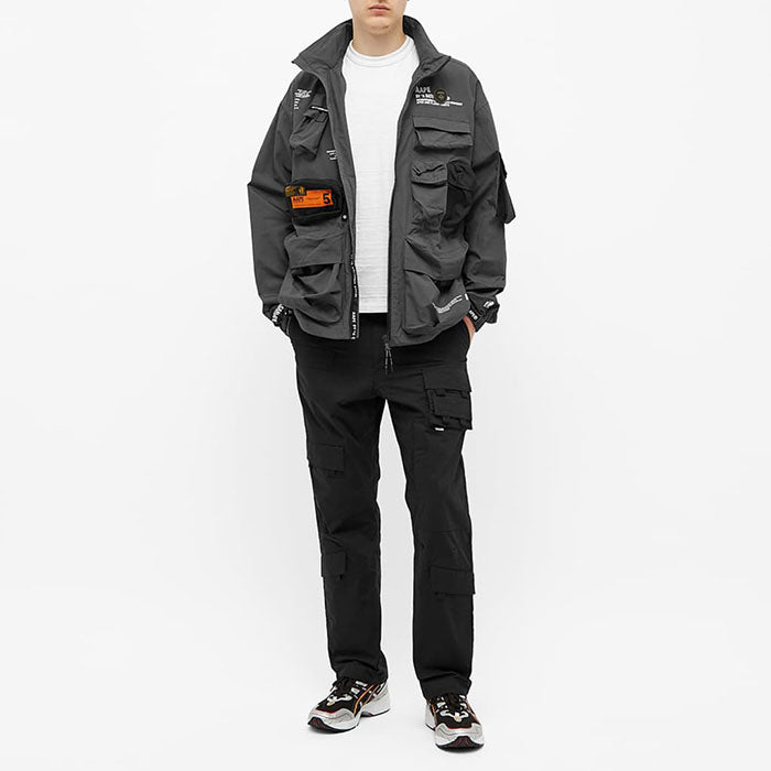 - 全新特價 - AAPE BY *A BATHING APE® MILITATY BOMBER 軍事風口袋機能夾克(卡其M)