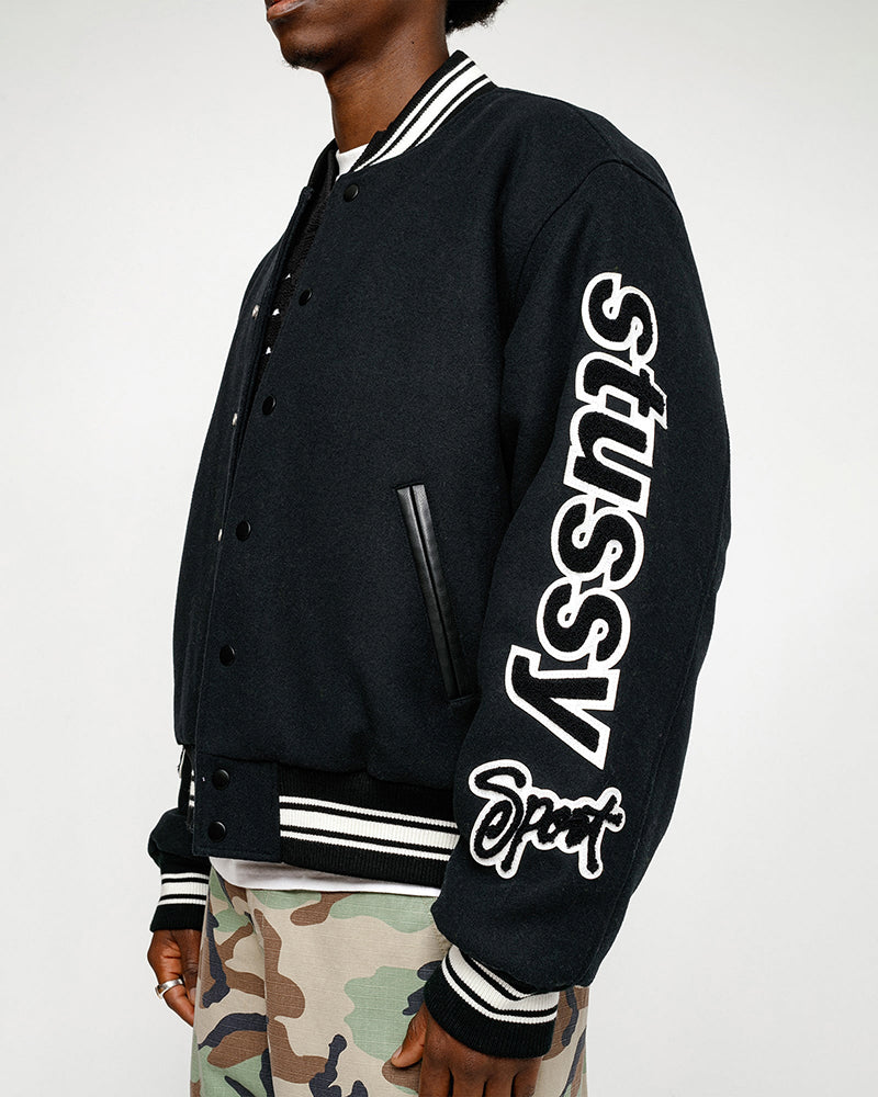 STUSSY VARSITY JACKET 雙袖刺繡棒球外套