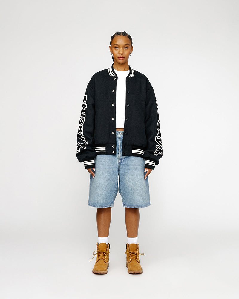 STUSSY VARSITY JACKET 雙袖刺繡棒球外套