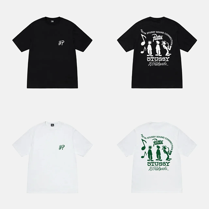 STUSSY x PATTA 聯名經典爵士人物短袖T恤