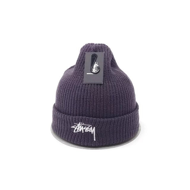 STUSSY 粗針反折毛帽