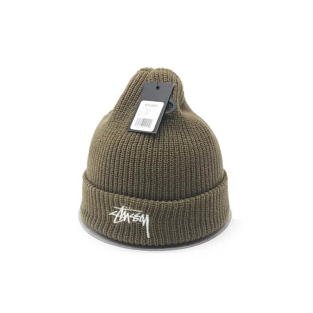 STUSSY 粗針反折毛帽