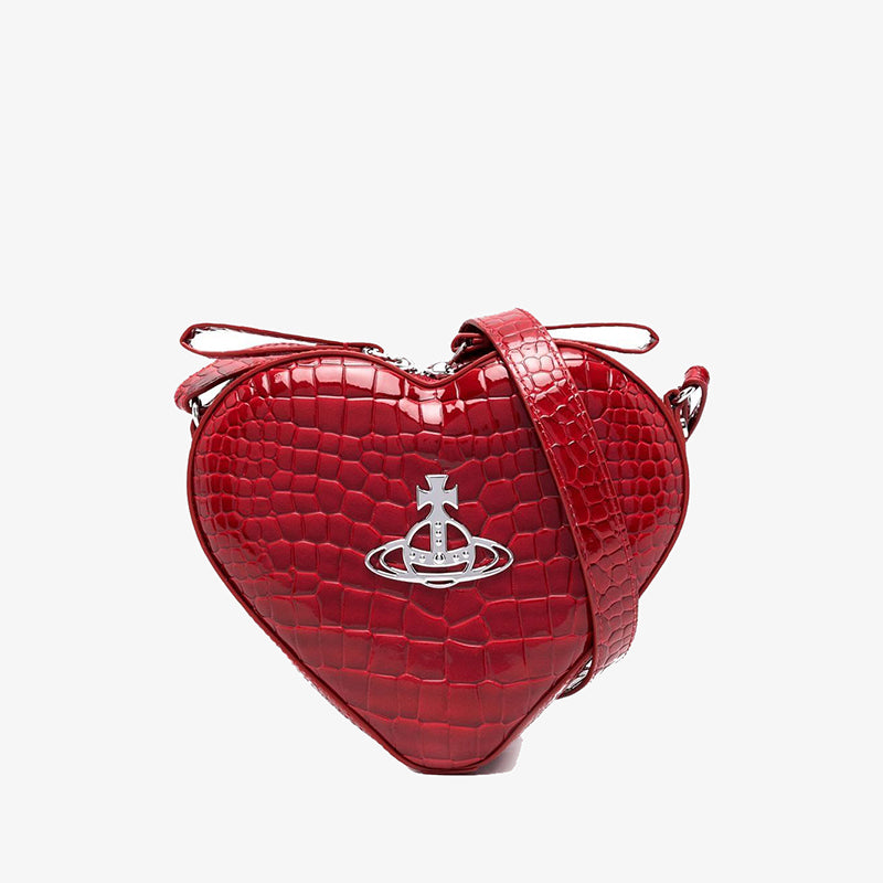 Vivienne Westwood 鱷魚壓紋迷你愛心背包