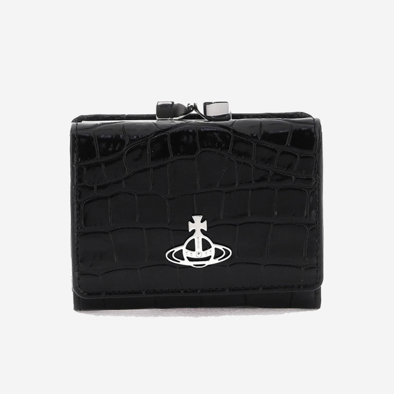 Vivienne Westwood 鱷魚壓紋三摺短夾錢包