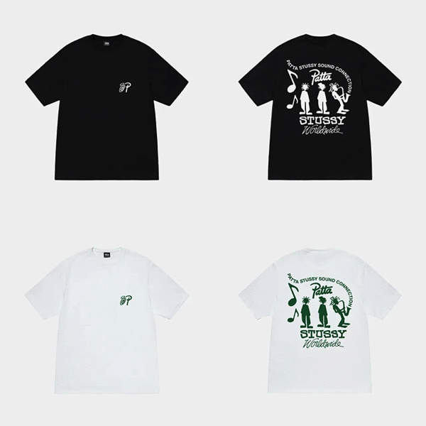 STUSSY x PATTA 聯名經典爵士人物短袖T恤