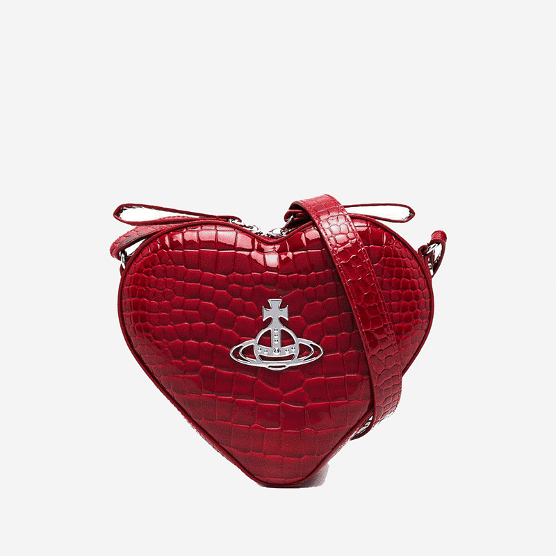 Vivienne Westwood 鱷魚壓紋迷你愛心背包