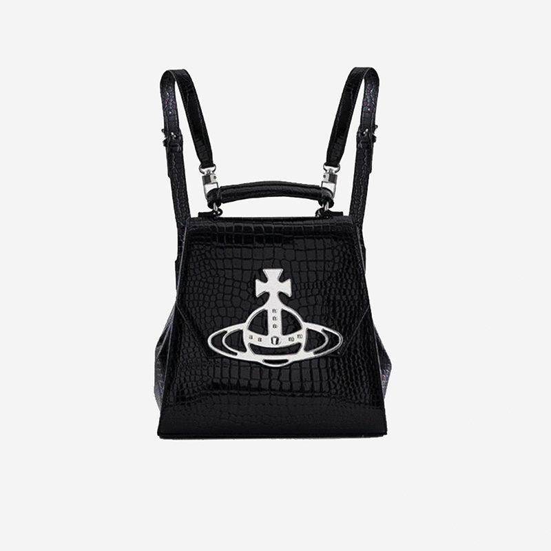 Vivienne Westwood 鱷魚壓紋雙肩包