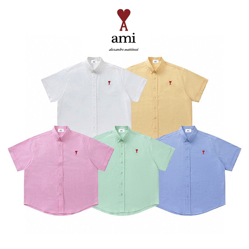 AMI PARIS 經典款廓形短袖襯衫