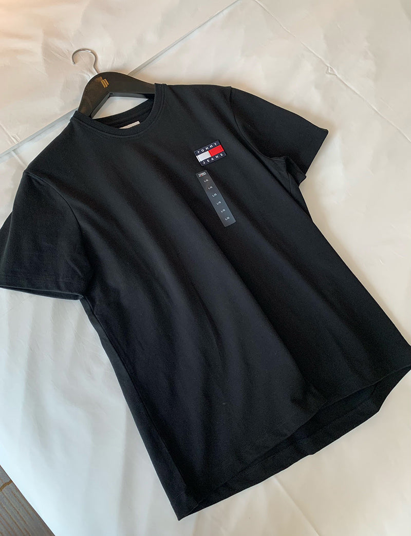 TOMMY JEANS 刺繡LOGO純色短袖上衣