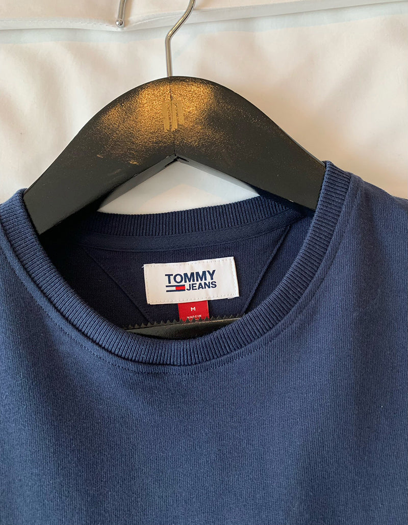 TOMMY JEANS 刺繡LOGO純色短袖上衣