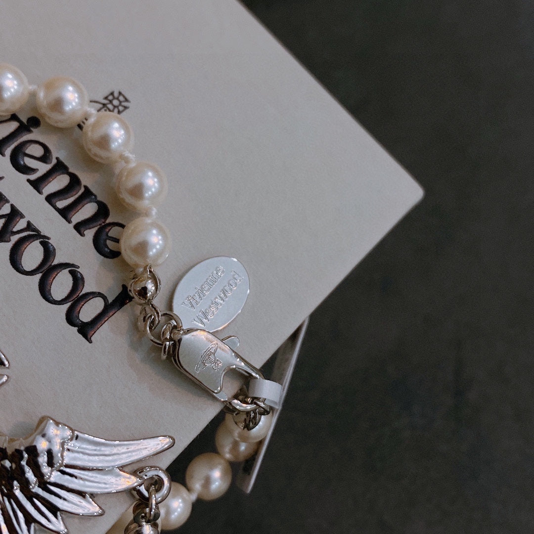 Vivienne Westwood Angel Wings Bracelet Pearl 天使之翼珍珠手鍊