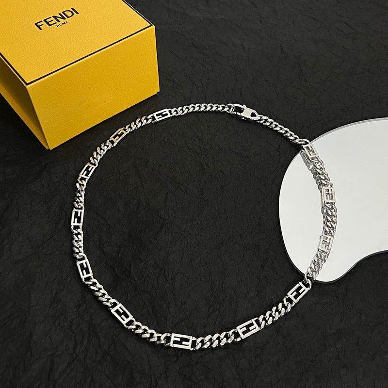 FENDI 立體簍空FF鏈條項鍊