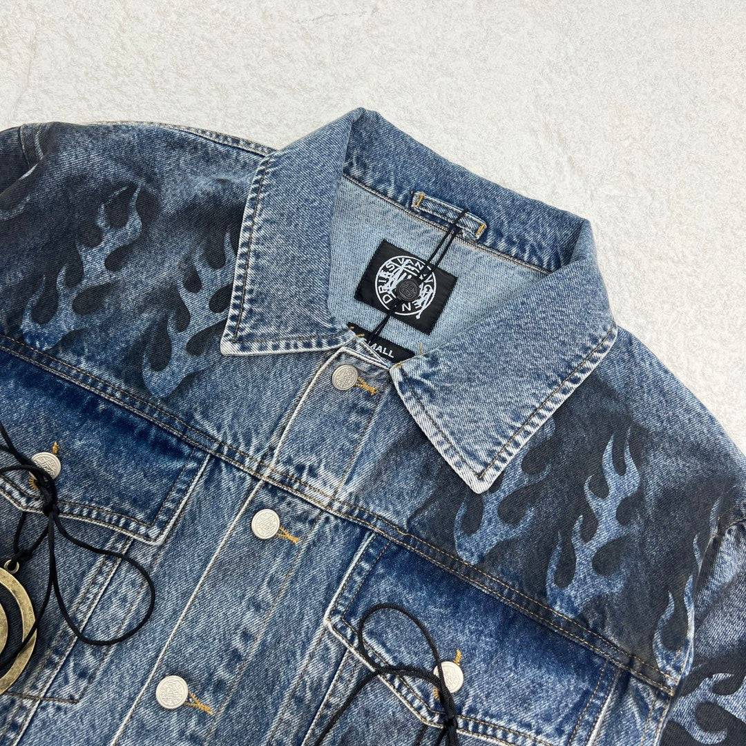 STUSSY x DVN 聯名手繪塗鴉水洗牛仔外套