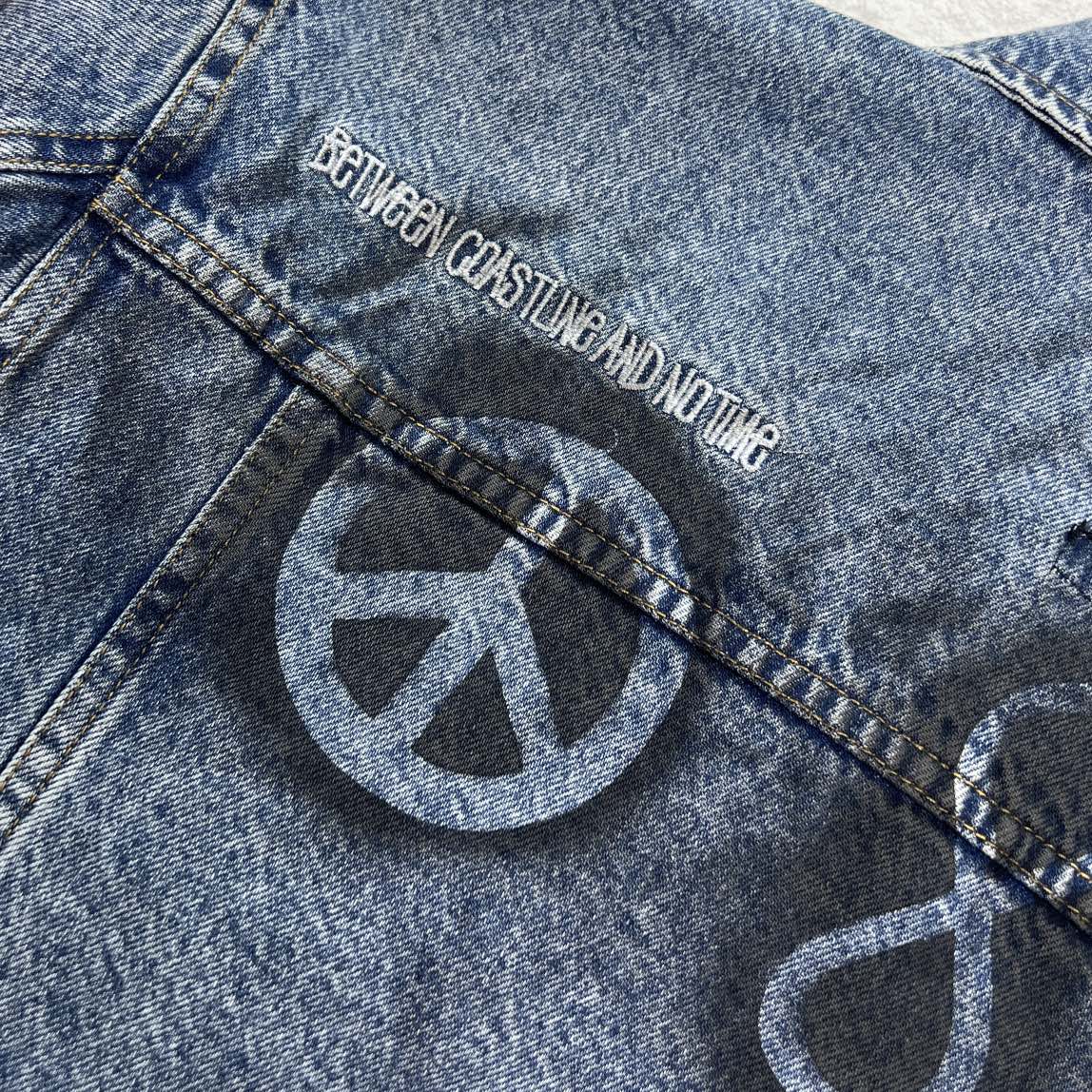 STUSSY x DVN 聯名手繪塗鴉水洗牛仔外套