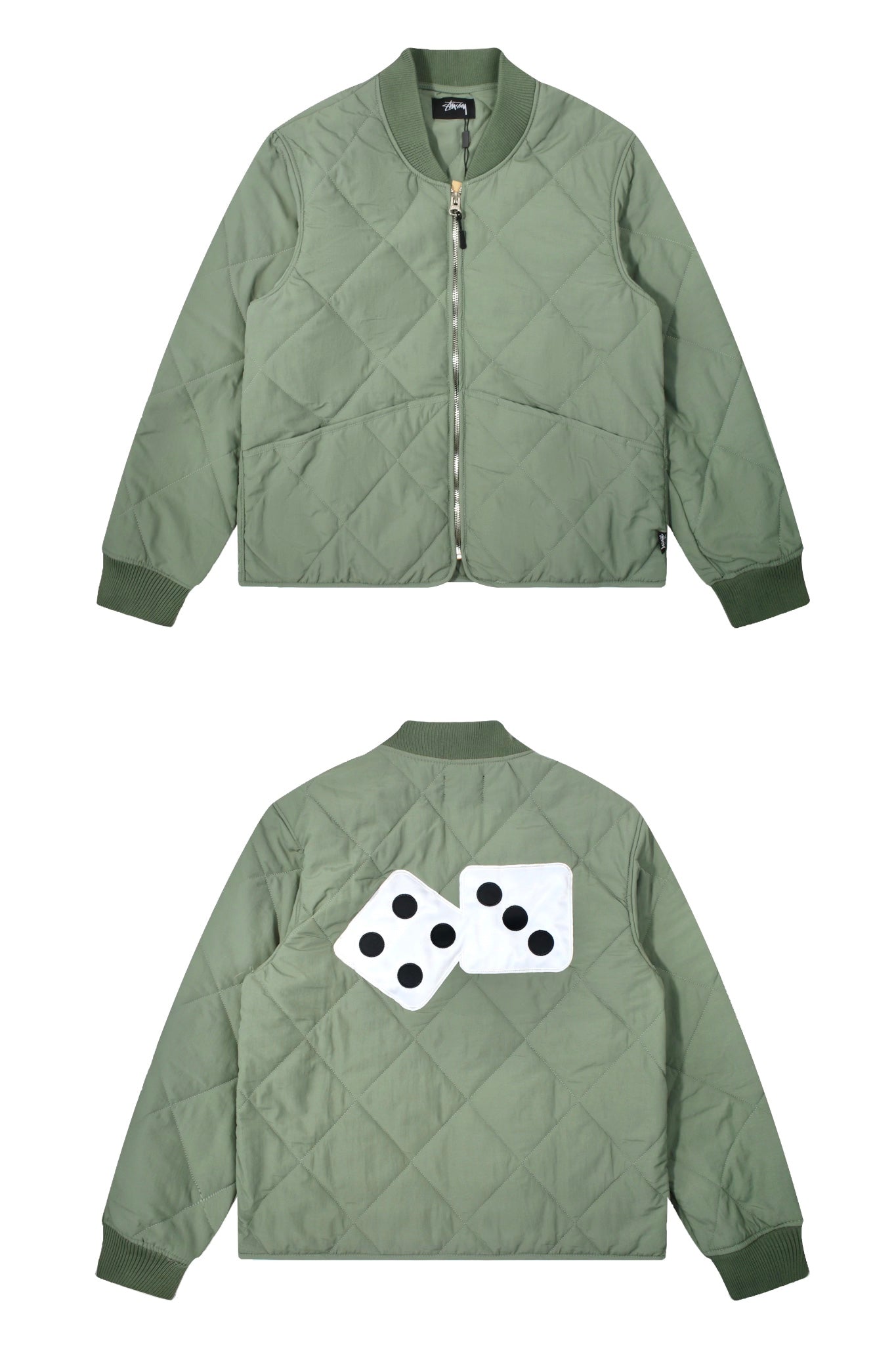 Stussy 菱格紋衍縫鋪棉夾克