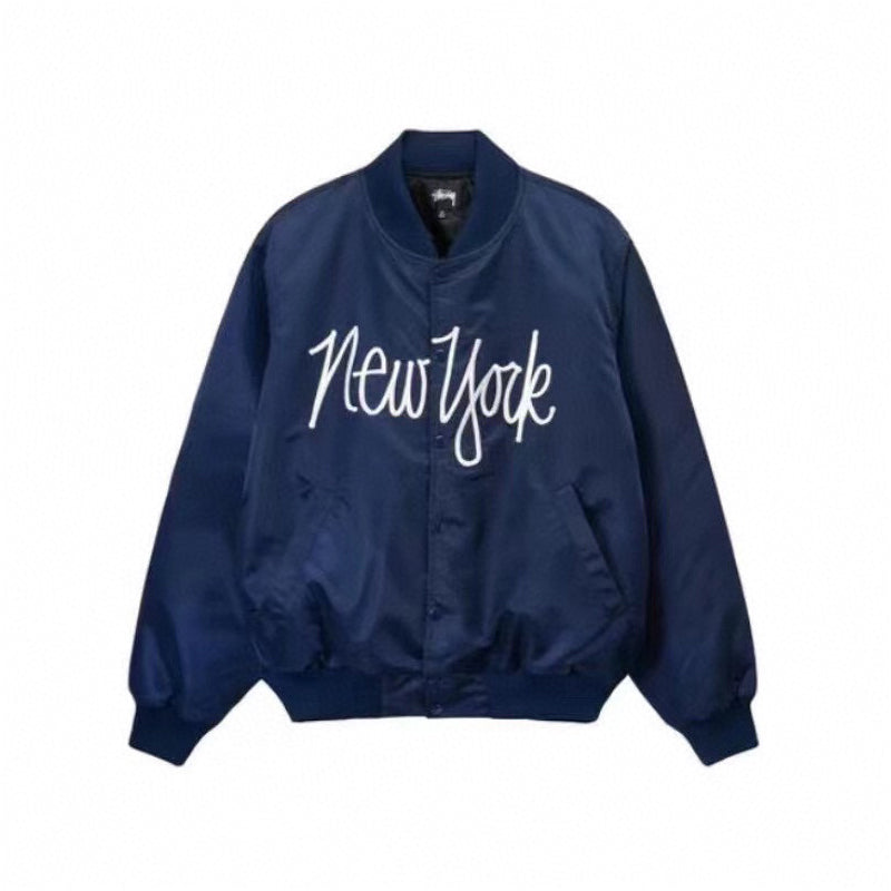 STUSSY 字母刺繡緞面棒球服外套