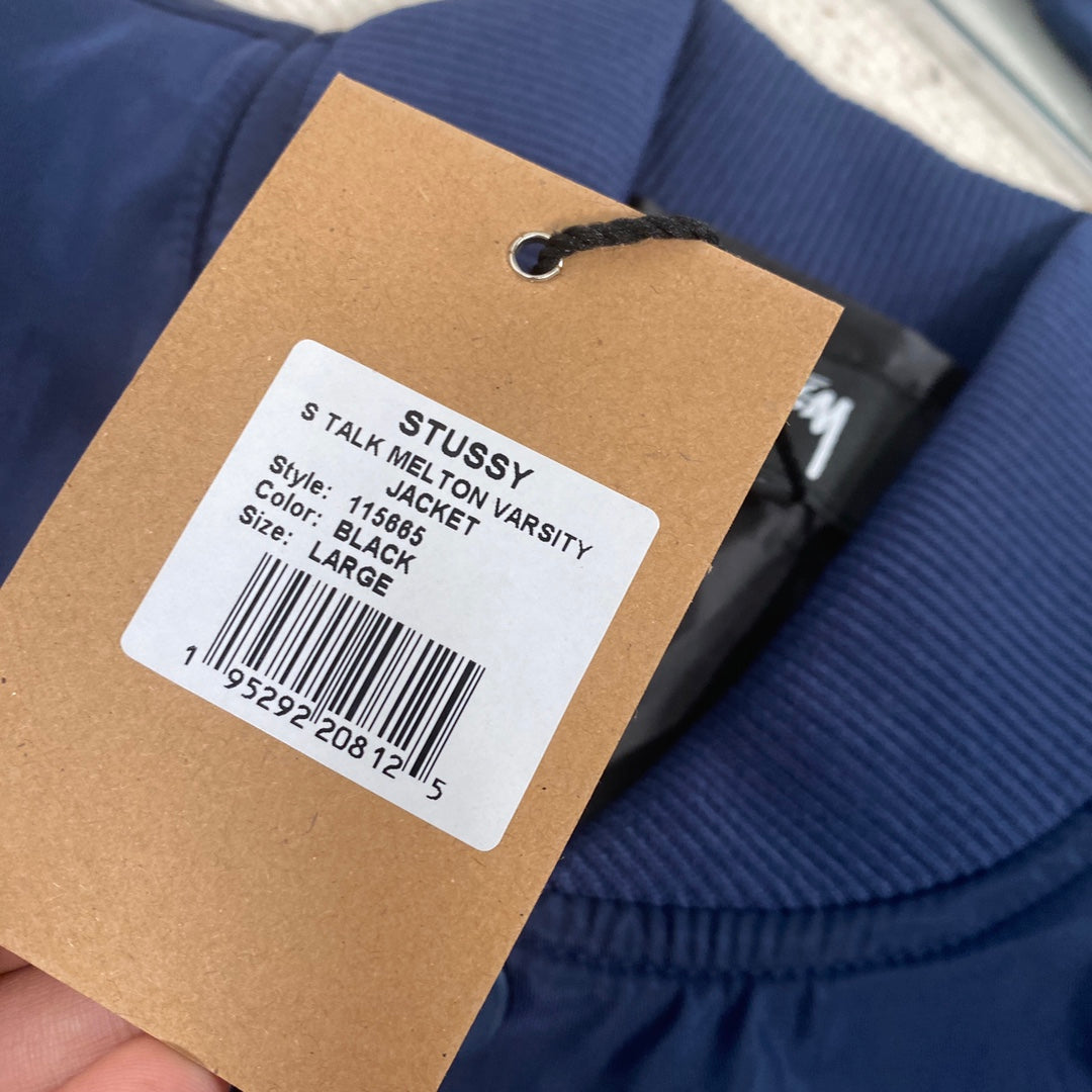STUSSY 字母刺繡緞面棒球服外套