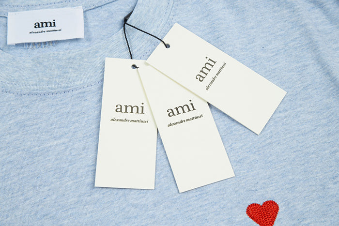 AMI PARIS 純色小愛心短袖T恤