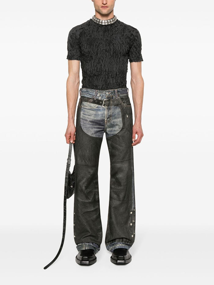 Acne Studios 皮褲印花牛仔褲