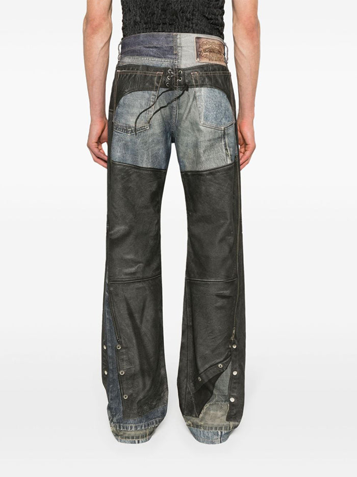 Acne Studios 皮褲印花牛仔褲