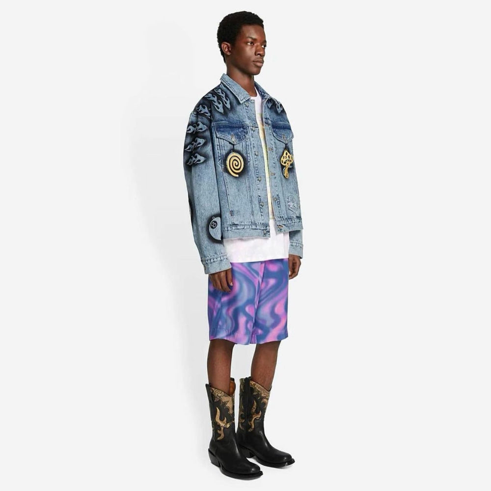 STUSSY x DVN 聯名手繪塗鴉水洗牛仔外套