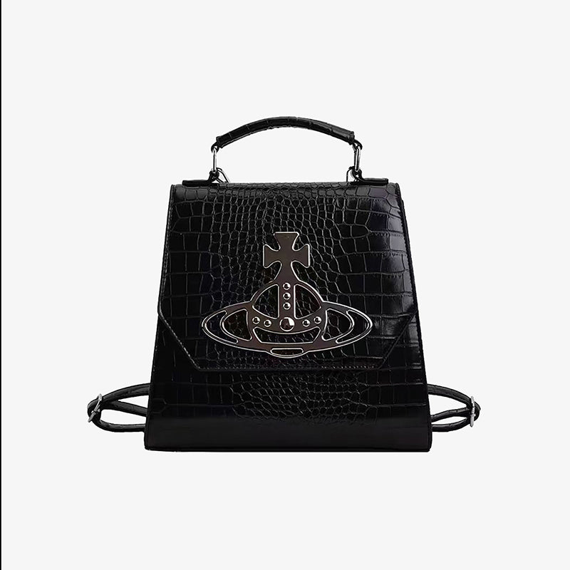 Vivienne Westwood 鱷魚壓紋雙肩包