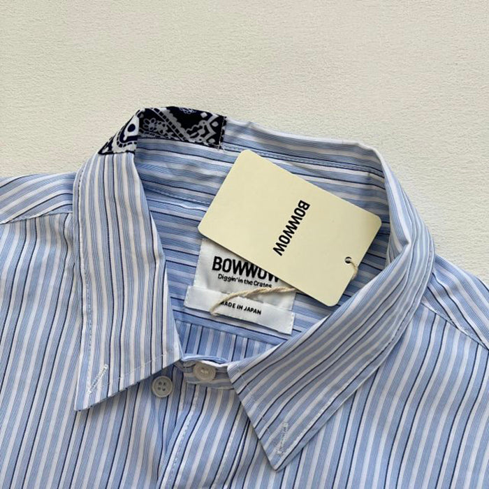 BOW WOW - BANDANNA REPAIR STRIPE SHIRTS 補丁寬版條紋襯衫