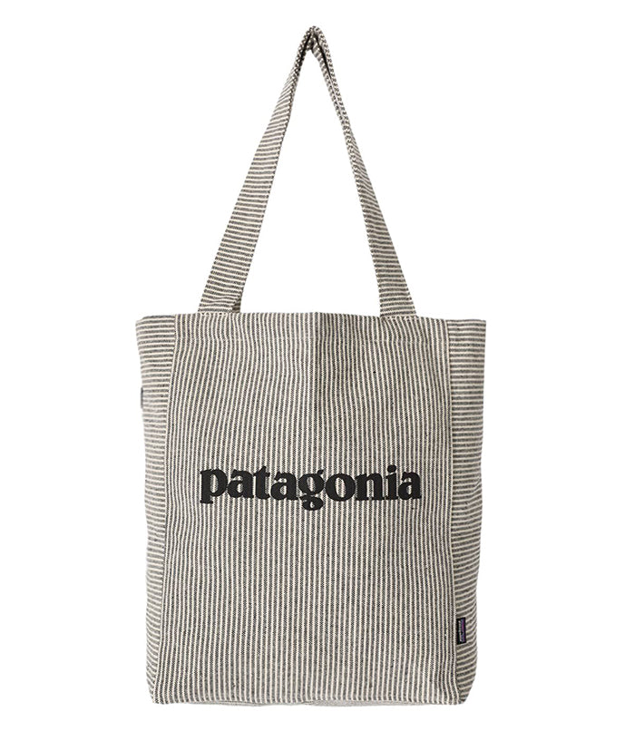 PATAGONIA 條紋帆布托特包