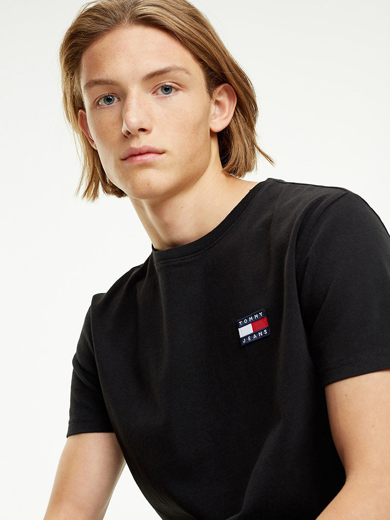 TOMMY JEANS 刺繡LOGO純色短袖上衣