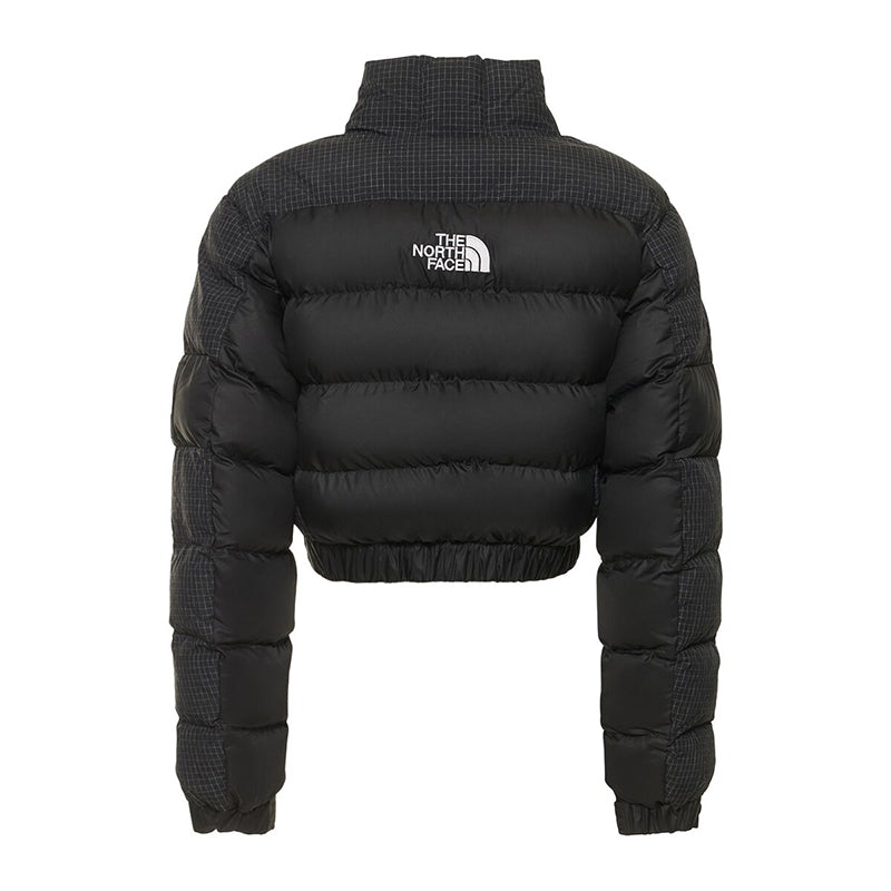 THE NORTH FACE 韓國北臉 格紋拼接短腰羽絨外套
