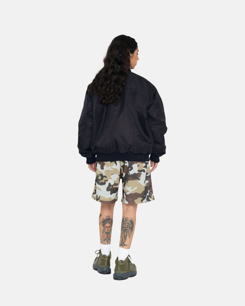 STUSSY 字母刺繡緞面棒球服外套
