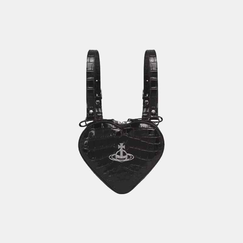 Vivienne Westwood 鱷魚壓紋迷你愛心背包