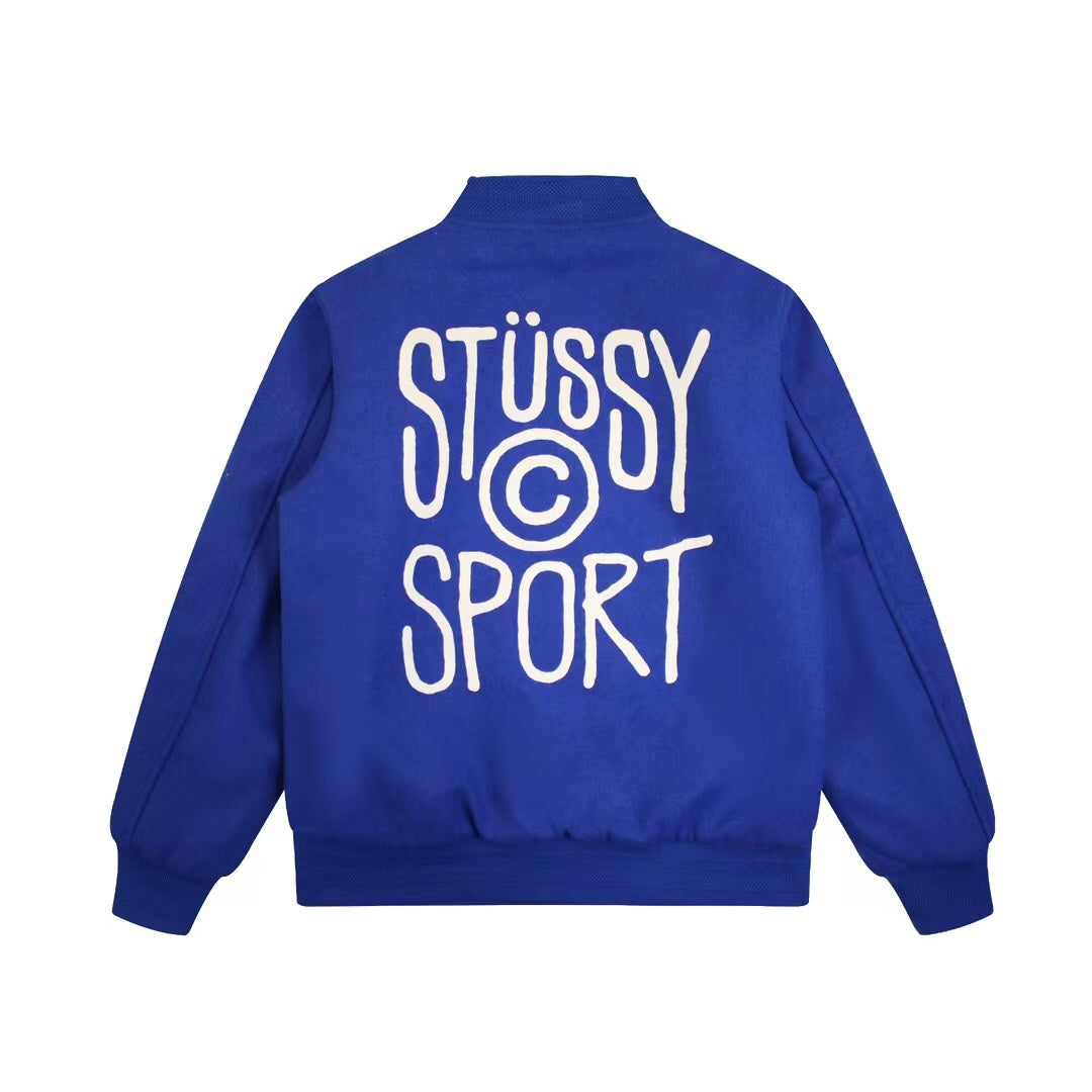 - 全新特價 - STUSSY SPORT MELTON VARSITY JACKET 校隊毛呢夾克 (杏色M )