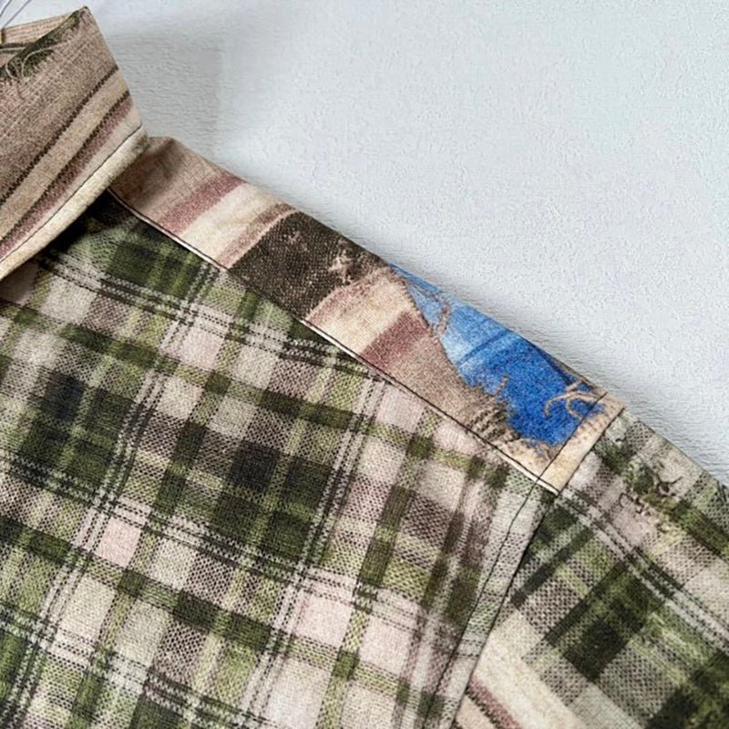 Acne Studios 格紋印花寬版襯衫 - VANASH