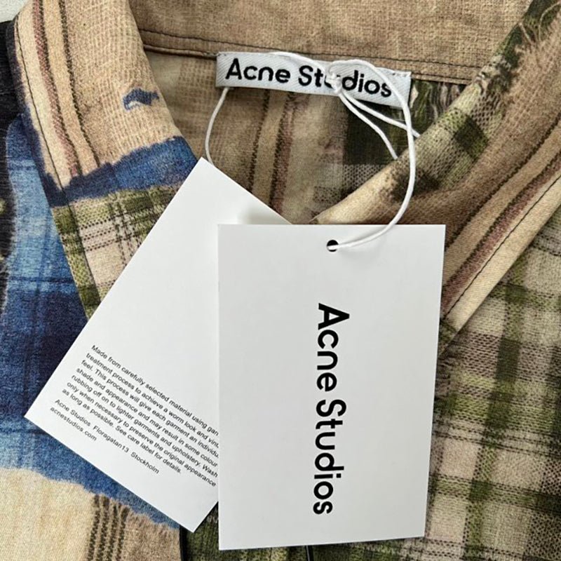Acne Studios 格紋印花寬版襯衫 - VANASH