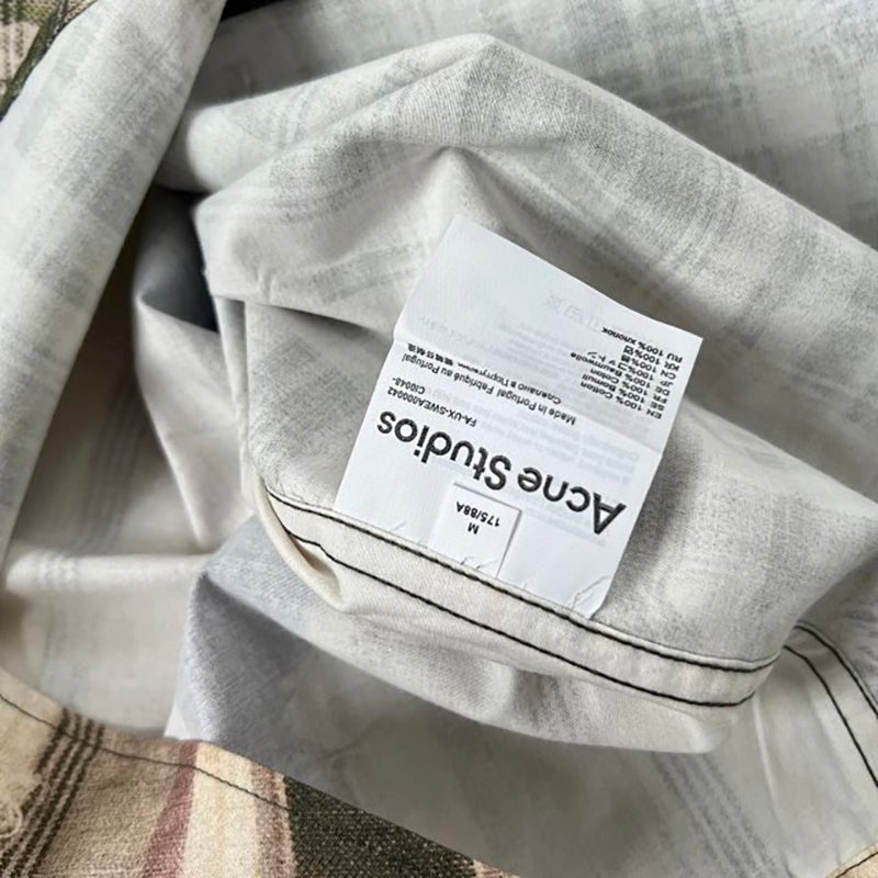 Acne Studios 格紋印花寬版襯衫 - VANASH