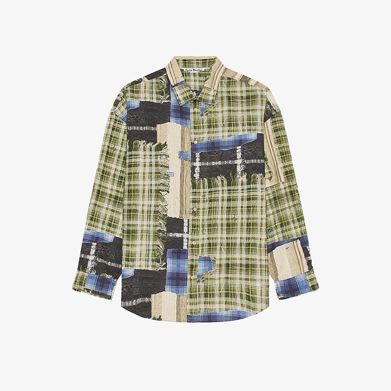 Acne Studios 格紋印花寬版襯衫 - VANASH