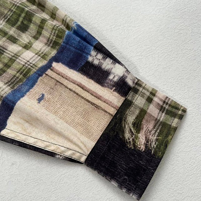 Acne Studios 格紋印花寬版襯衫 - VANASH