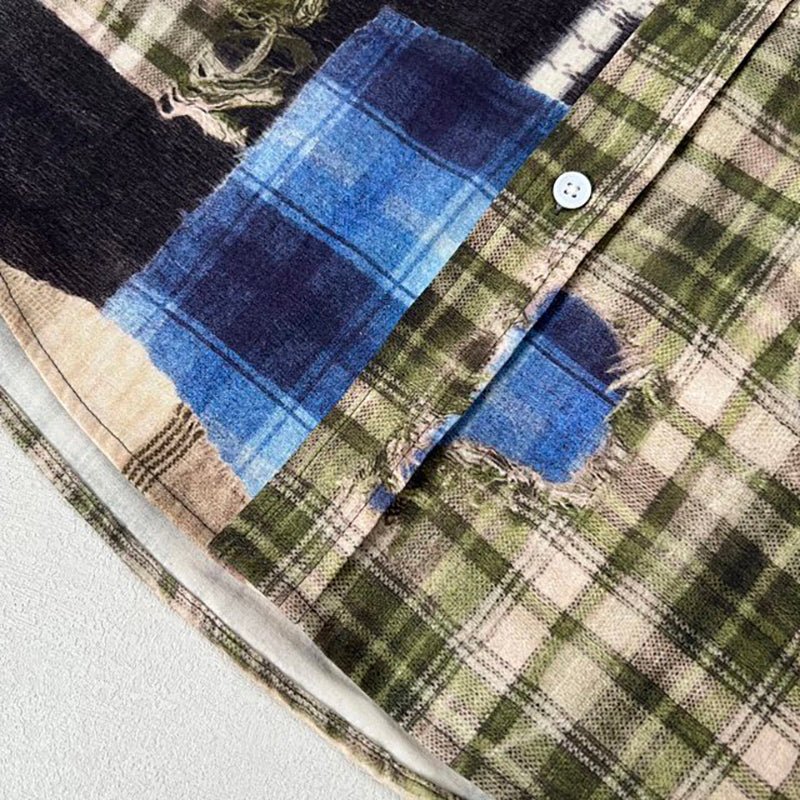 Acne Studios 格紋印花寬版襯衫 - VANASH