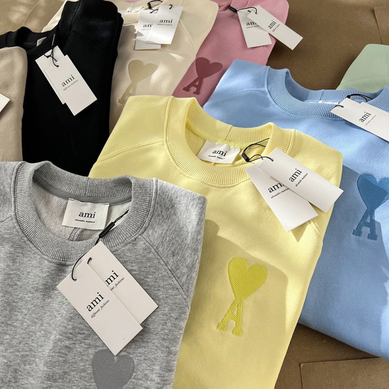 AMI PARIS 大愛心刺繡圓領衛衣 - VANASH