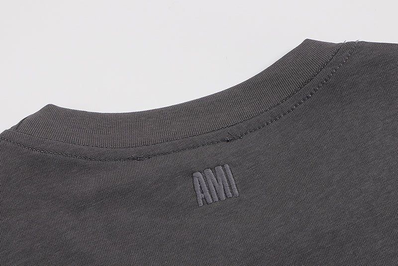 AMI PARIS 馬卡龍色刺繡短袖T恤 - VANASH