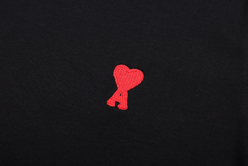 AMI PARIS 紅色愛心刺繡短袖T恤 - VANASH