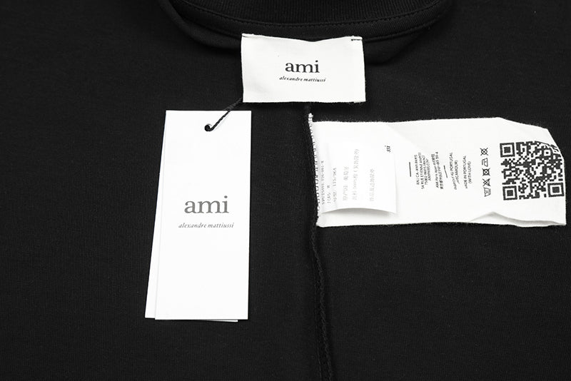 AMI PARIS 銀色刺繡愛心短袖T恤 - VANASH