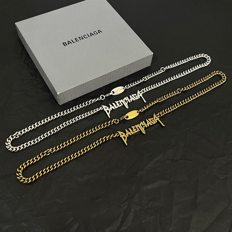 BALENCIAGA 巴黎世家塗鴉字體項鍊 - VANASH
