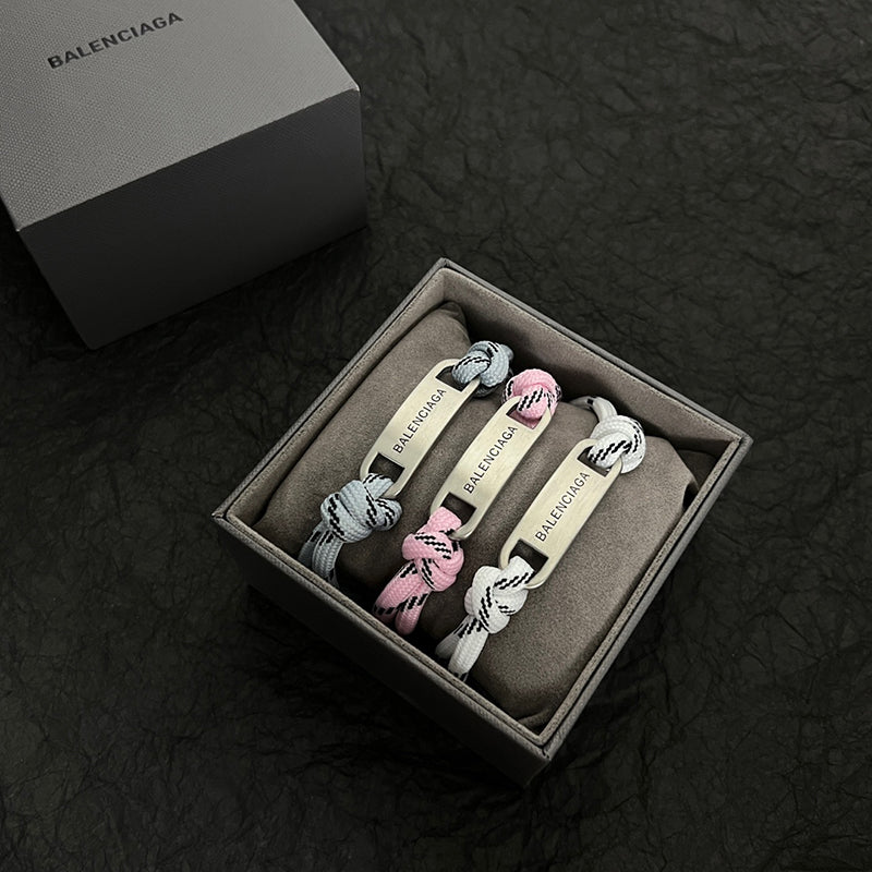 BALENCIAGA 巴黎世家 LOGO標牌結繩手鍊 - VANASH