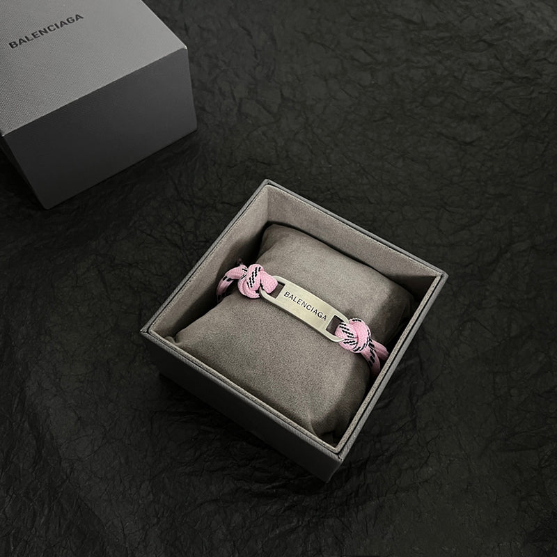 BALENCIAGA 巴黎世家 LOGO標牌結繩手鍊 - VANASH