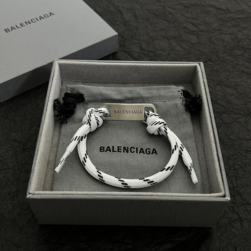 BALENCIAGA 巴黎世家 LOGO標牌結繩手鍊 - VANASH