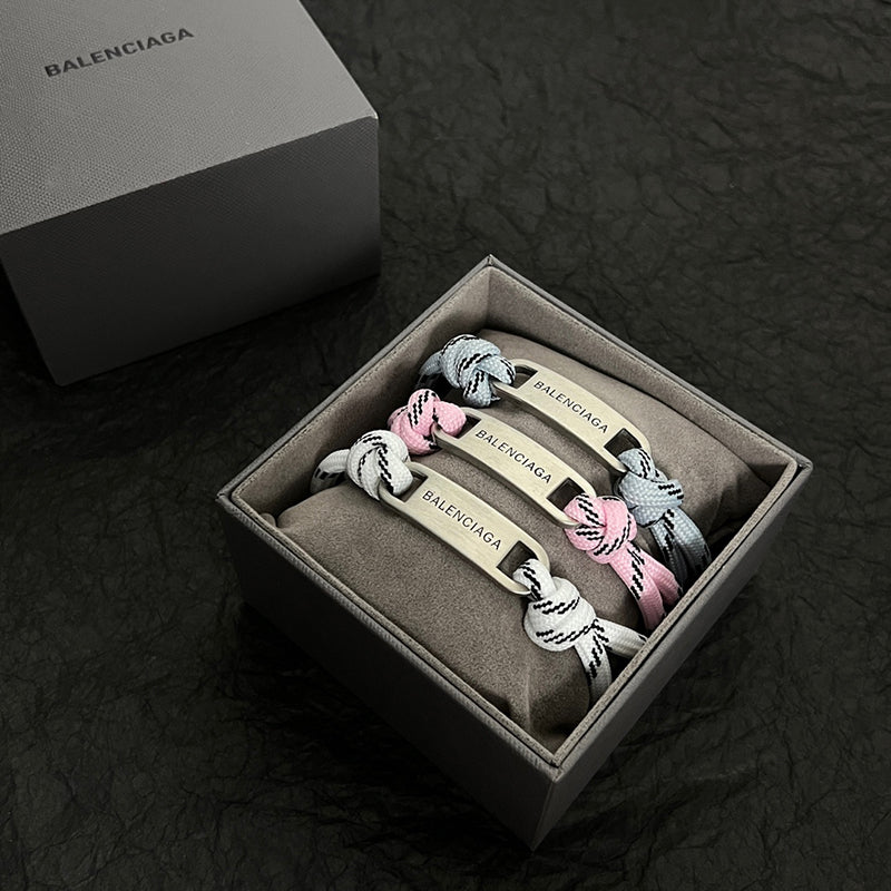 BALENCIAGA 巴黎世家 LOGO標牌結繩手鍊 - VANASH