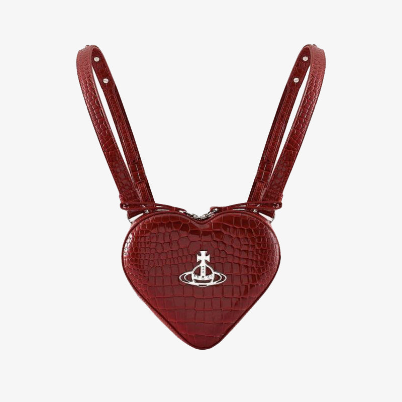 Vivienne Westwood 鱷魚壓紋迷你愛心背包